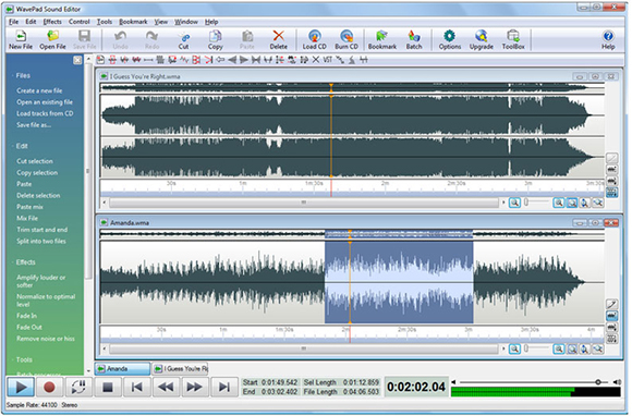 wavepad audio editing software