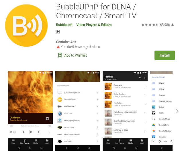bubbleupnp streaming videos and other features