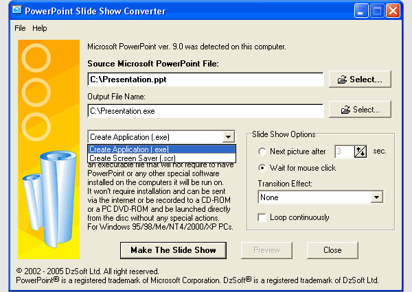 powerpoint slide show converter