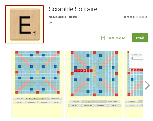 scrabble solitaire