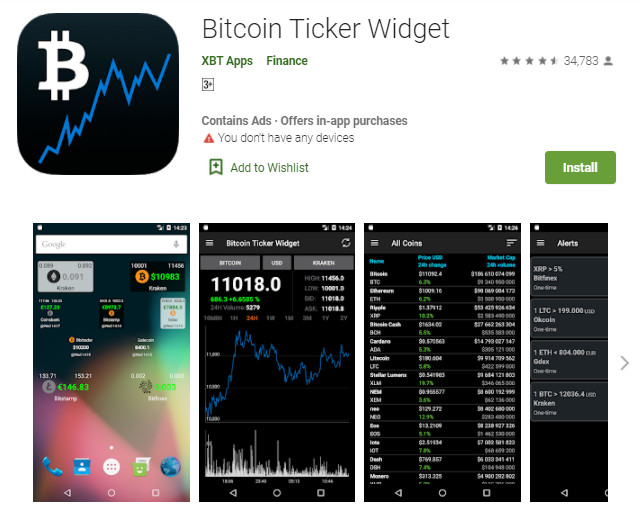 cryptocurrency ticker widget