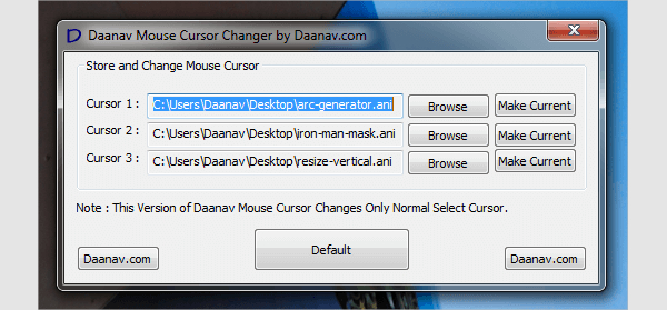 daanav mouse cursor changer