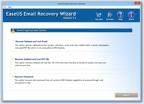 easeus email recovery wizard