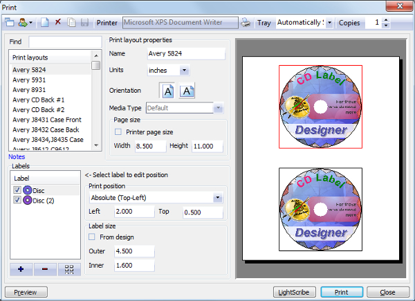 advanced cd dvd label maker software for windows