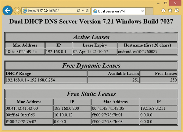 dual dhcp dns server