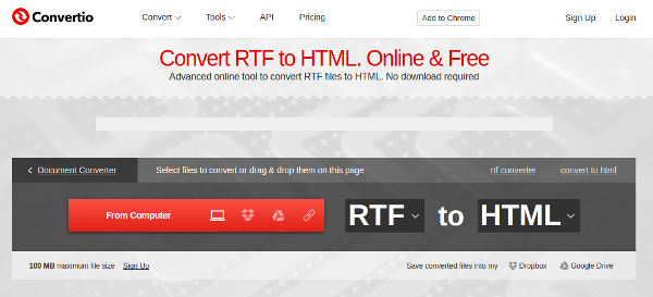 convert rtf to html