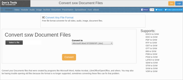 convert sxw document files