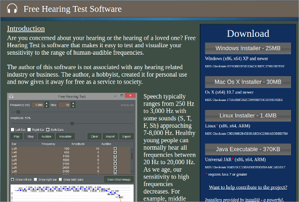 free hearing test software
