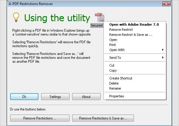 a pdf restrictions remover