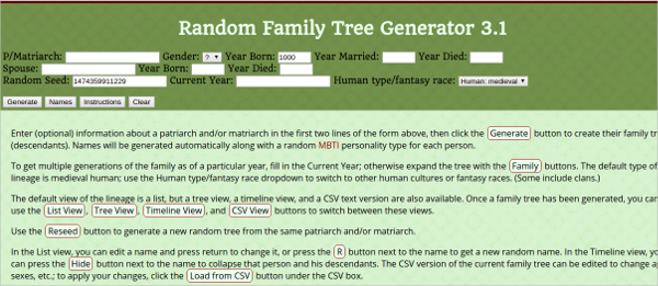 random family tree generator