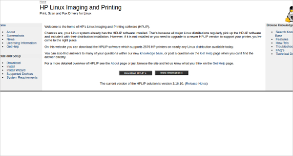 hp linux imaging and printing