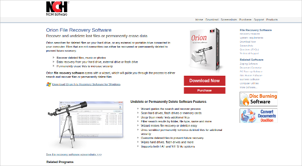 orion file recovery software