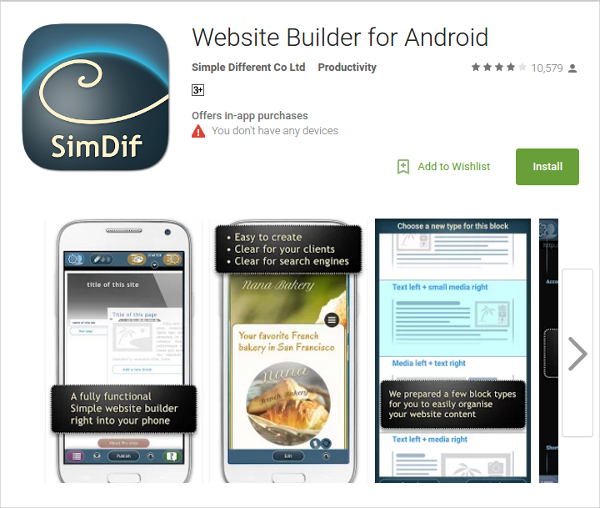 website builder for android