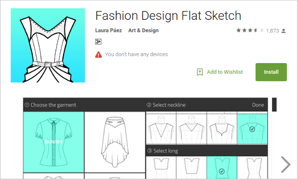 fashion design flat sketch