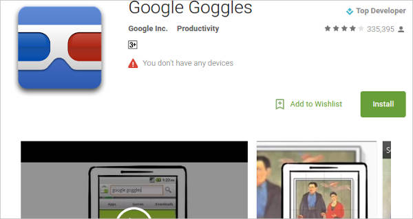 google goggles for android