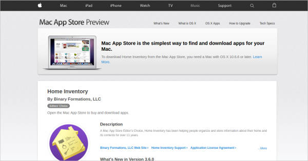 home inventory for mac
