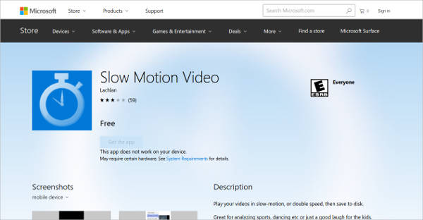 slow motion video for windows