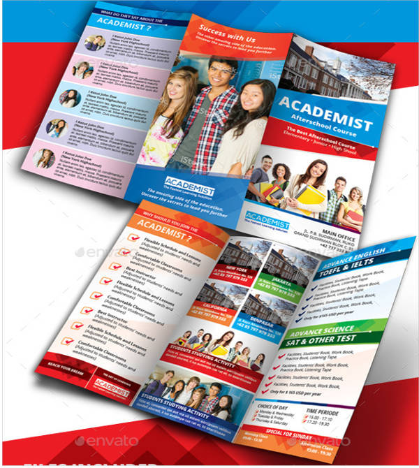academic education tri fold brochure