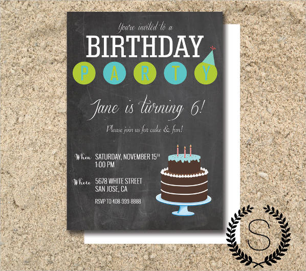 birthday party invitation card template