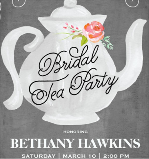 bridal shower tea party invitation