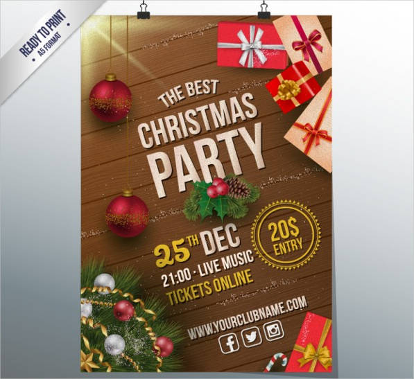 christmas party flyer and invitation