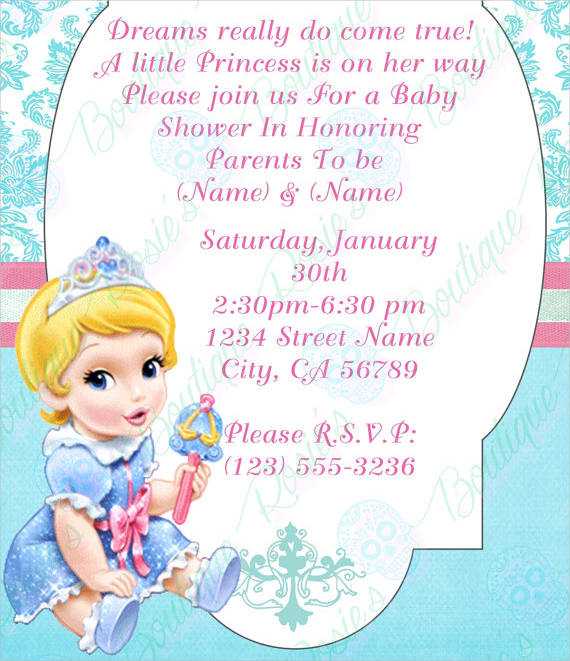 cinderella baby shower invitations