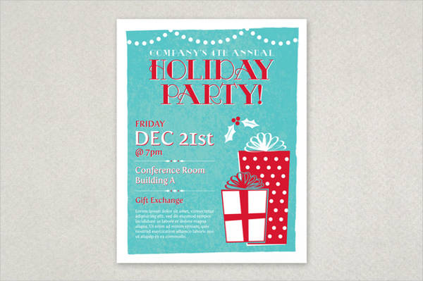 classic holiday party flyer template