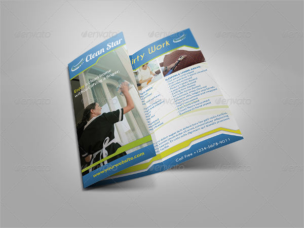 cleaning company trifold brochure