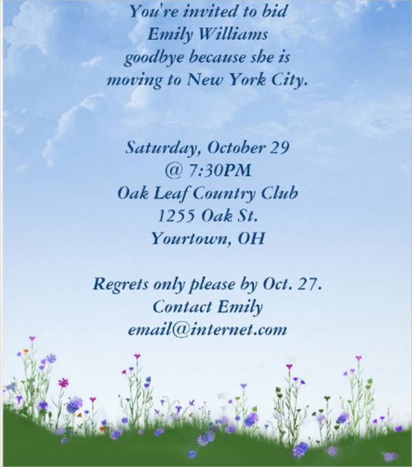 coworker farewell party invitation templates