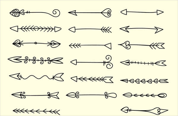 decorative doodle arrow vector