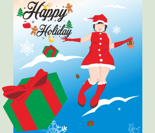 digital holiday card template