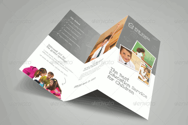 education tri fold bi fold brochure