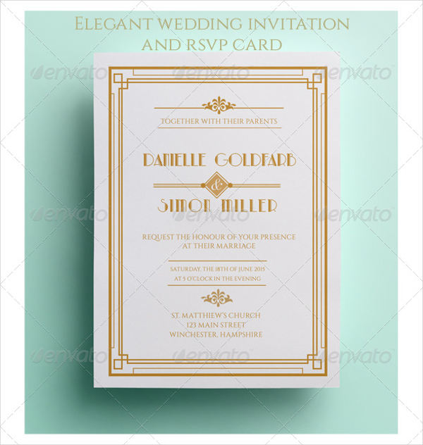elegant art deco wedding invitation