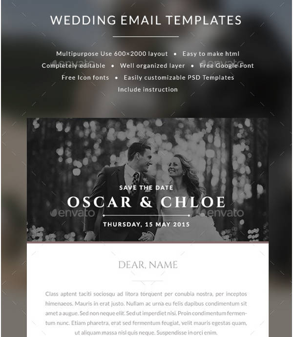 email wedding invitation template