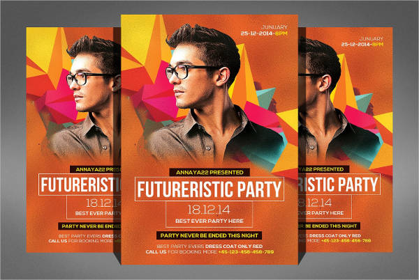 futuristic retro party flyer