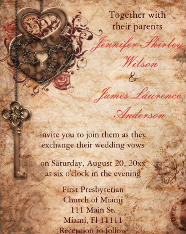 heart theme marriage invitation templates