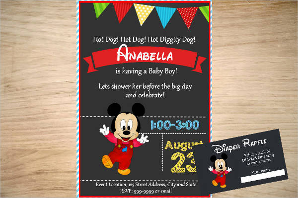 mickey mouse baby shower invitation template