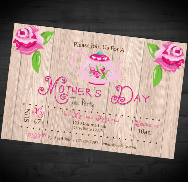mothers day tea party invitation template
