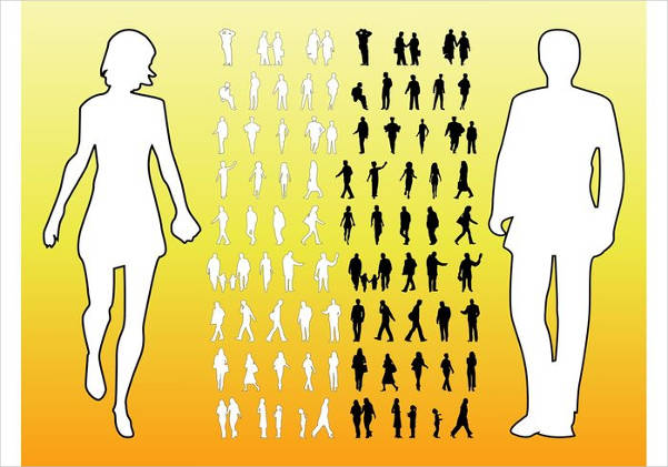 people silhouette vector