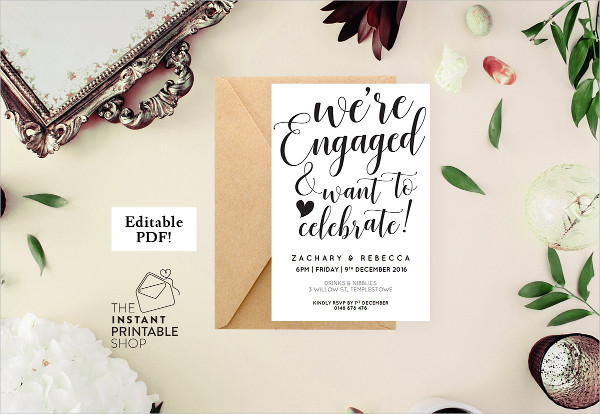 printable engagement invitation template