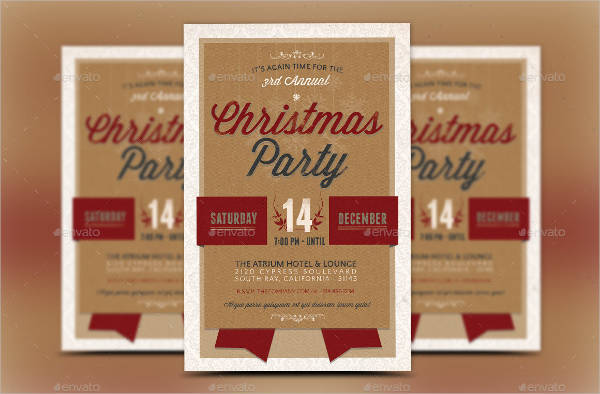 retro christmas party invitation template