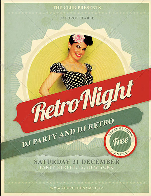 retro music party flyer1