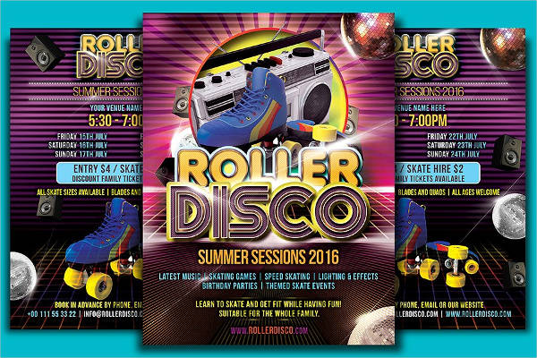 roller disco flyer template