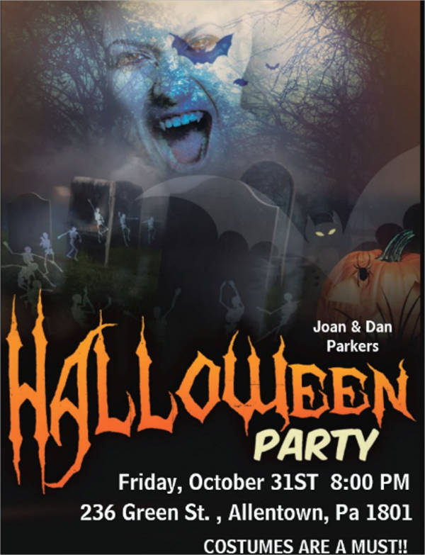scary halloween party invitation