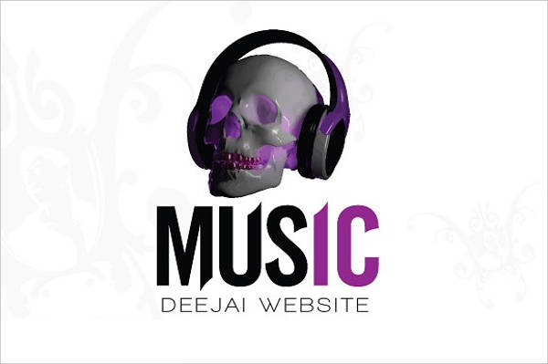 skull dj logo template