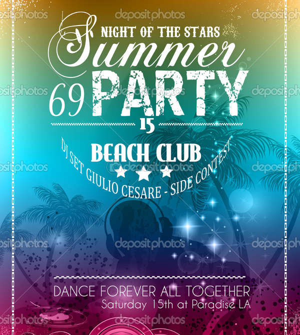 summer dance party flyer