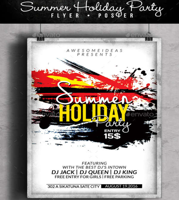 summer holiday party flyer