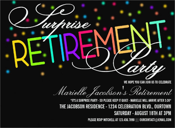 surprise retirement party invitation template