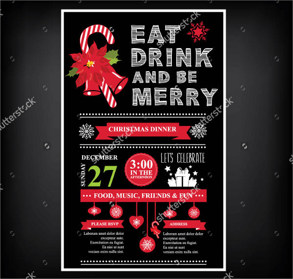 vector christmas party invitation with toys