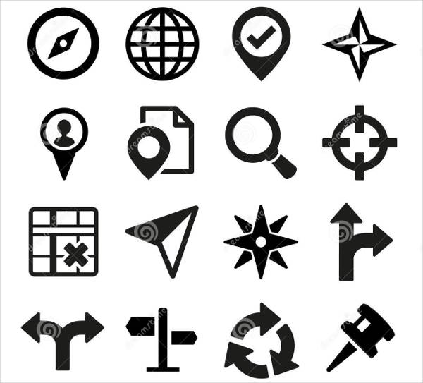 vector navigation icons and maps